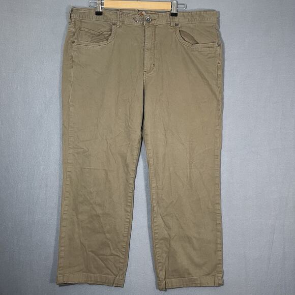 Tommy Bahama Jeans Mens Beige Brown Cotton Twill Chinos Pants 40x34 Straight Leg - Picture 1 of 11